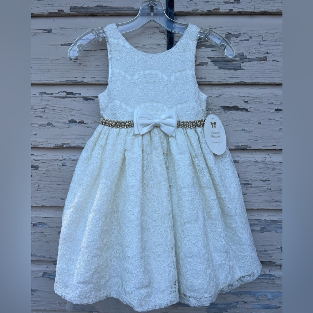 American Princess Formal Lace Flower Girl Pageant Wedding Easter Dress 6X/7 NWT